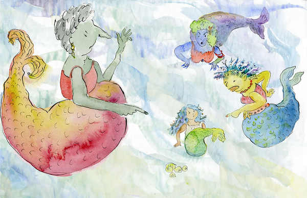 Swimerella's stepmother and two stepsisters ordered her about from dawn to midnight.